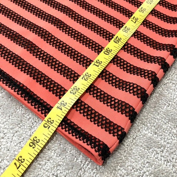 Tank Stripe Bodycon Fishnet Dress Sz X Small Coral Black Lined Indie Fes… - Picture 4 of 8